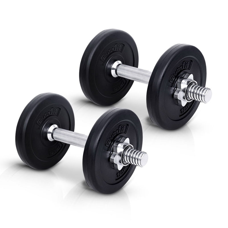 Everfit 10KG Dumbbell Set Weight Dumbbells Plates Home Gym Fitness Exercise