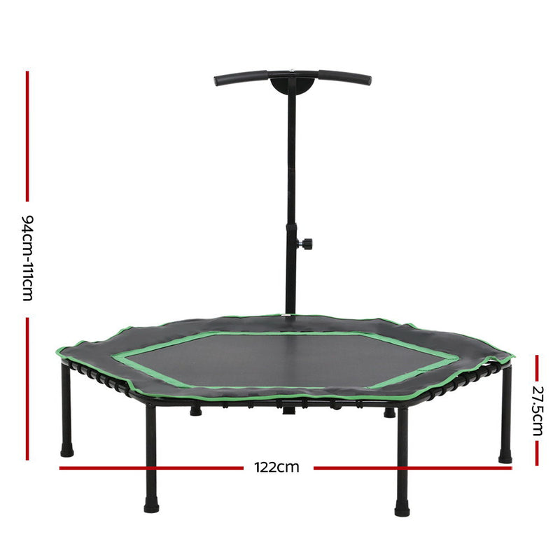 Everfit 48" Mini Trampoline Rebounder Handrail Fitness Exercise Jogger Cardio Workout