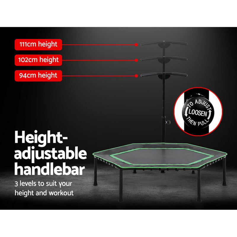 Everfit 48" Mini Trampoline Rebounder Handrail Fitness Exercise Jogger Cardio Workout