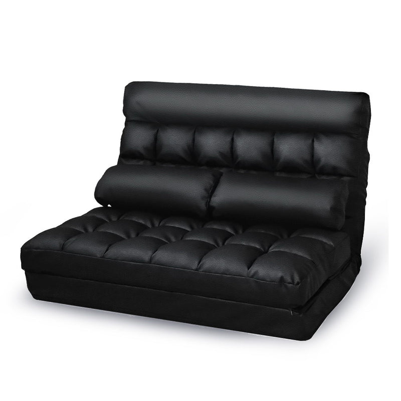 2-seater Adjustable Lounge Sofa - Black