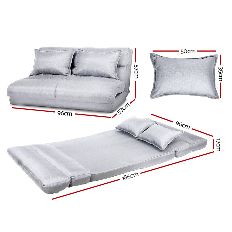 Lounge Sofa Bed Floor Recliner Chaise Folding Linen Farbric