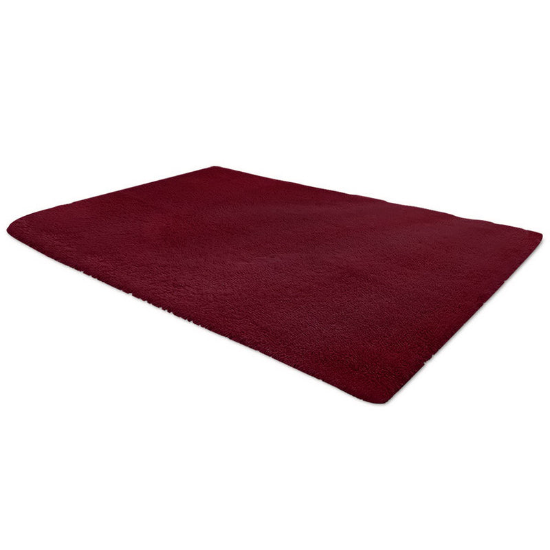 Shaggy Rug 140x200cm Burgundy