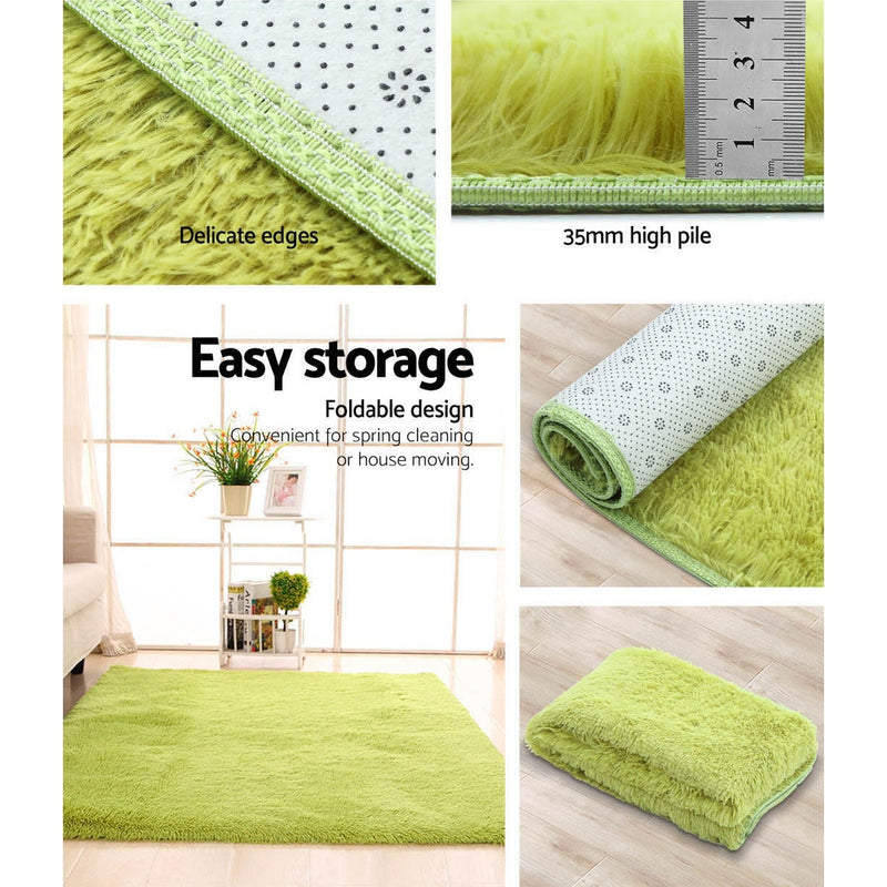 Shaggy Rug 140x200cm Green