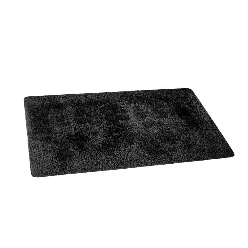 Ultra Soft Shaggy Rug 160x230cm Large Floor Carpet Anti-slip Area Rugs Black