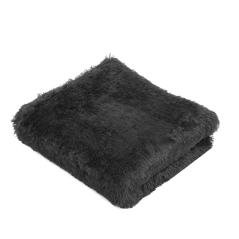 Ultra Soft Shaggy Rug 160x230cm Large Floor Carpet Anti-slip Area Rugs Black