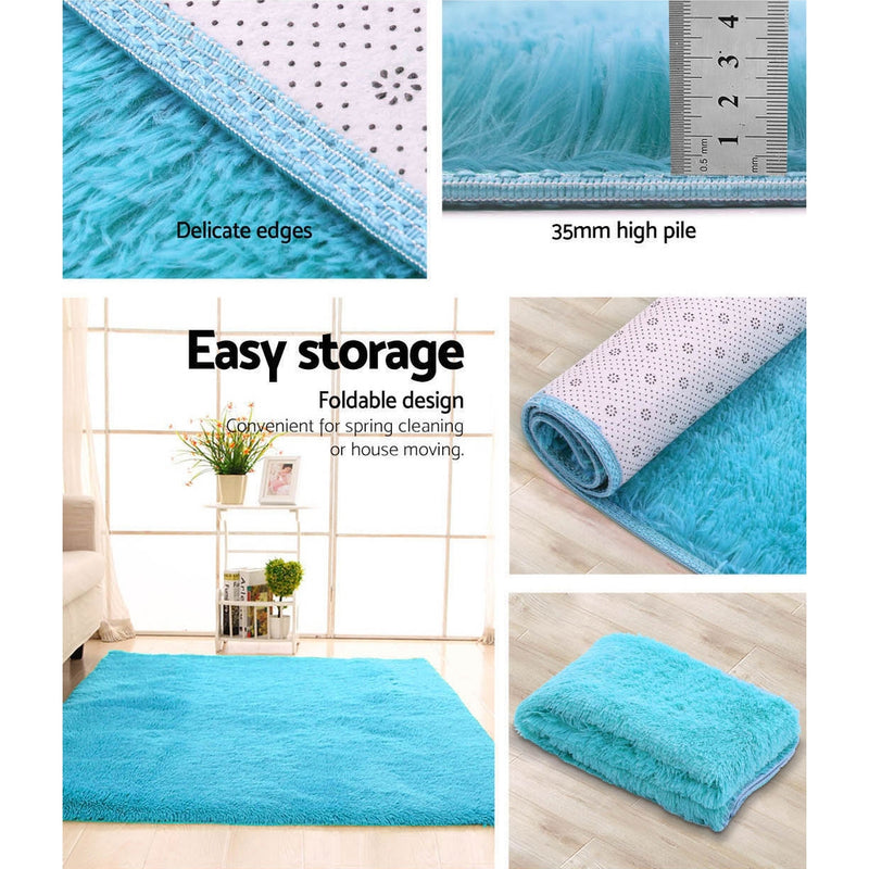 Shaggy Rug 160x230cm Turquoise