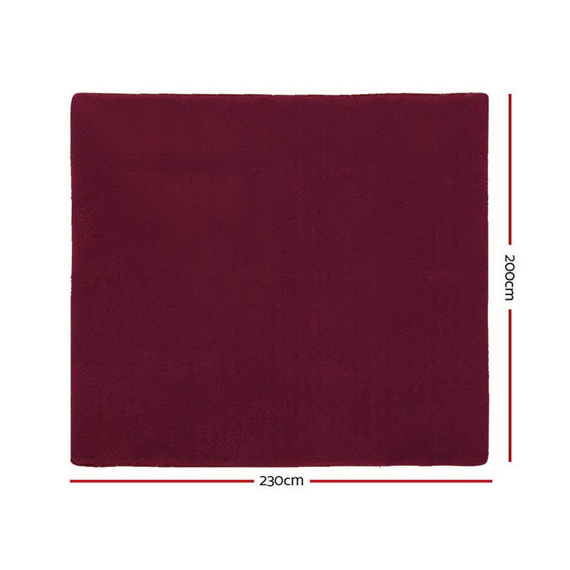 Ultra Soft Shaggy Rug Large 200x230cm Floor Carpet AntiUnbrandedslip Area Rugs Burgundy