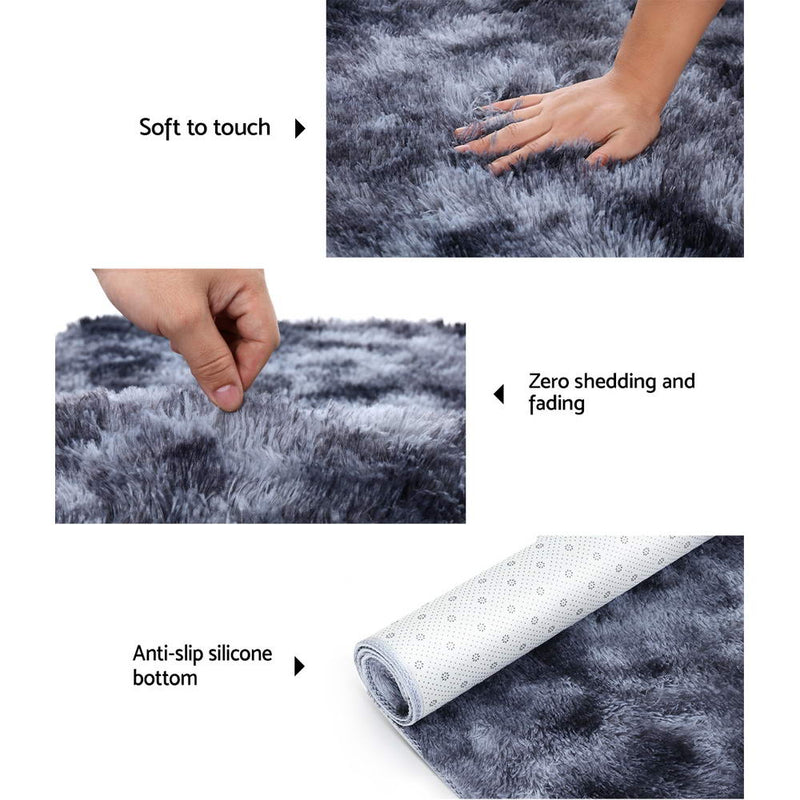 Gradient Floor Rugs Large Shaggy Carpet Rug 200x230cm Soft Area Bedroom