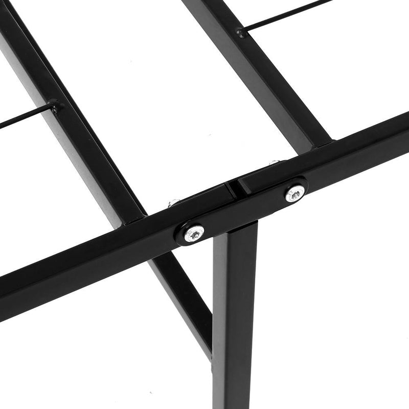 Foldable Double Metal Bed Frame - Black