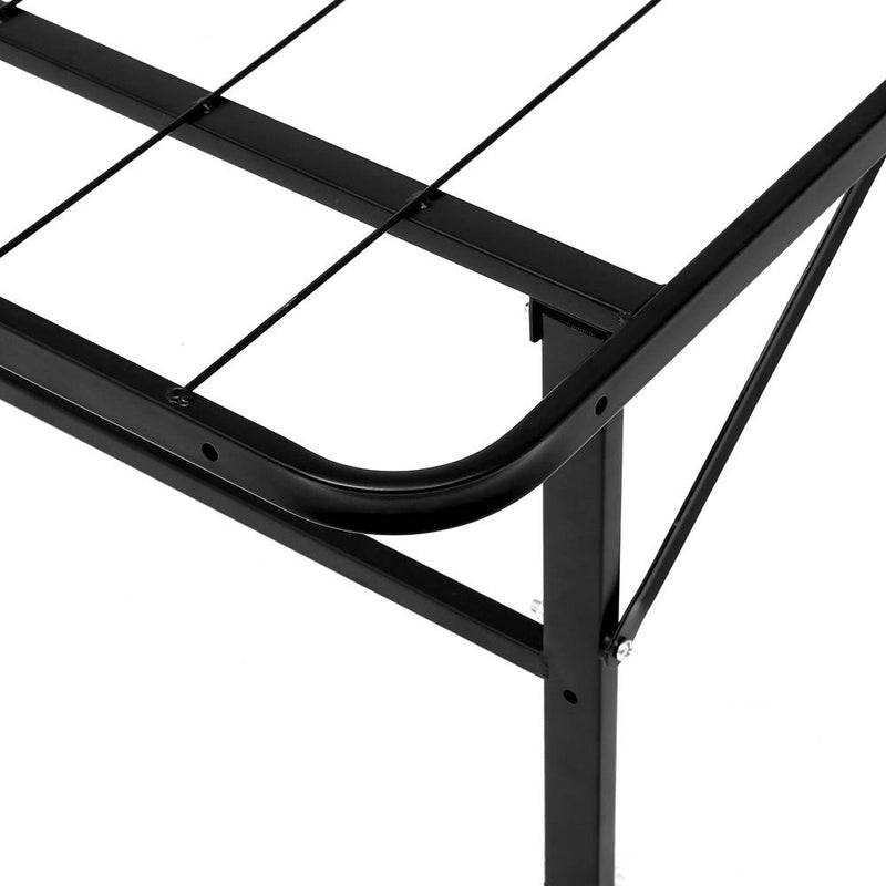 Foldable Double Metal Bed Frame - Black