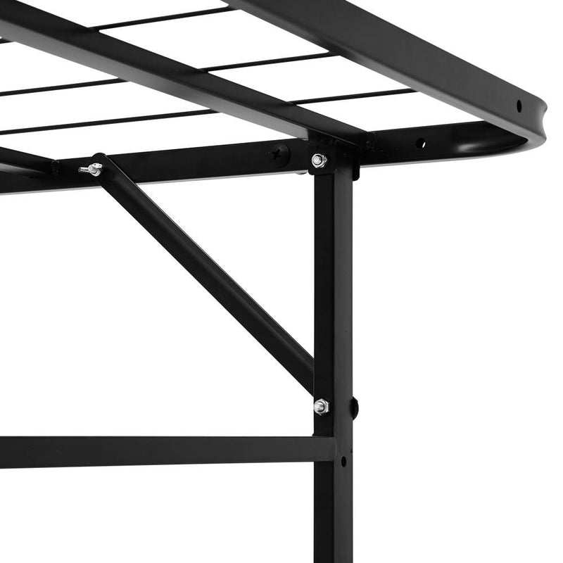 Foldable Double Metal Bed Frame - Black