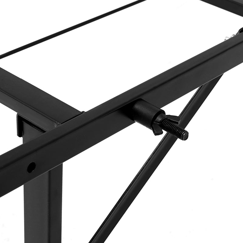 Foldable King Single Metal Bed Frame - Black