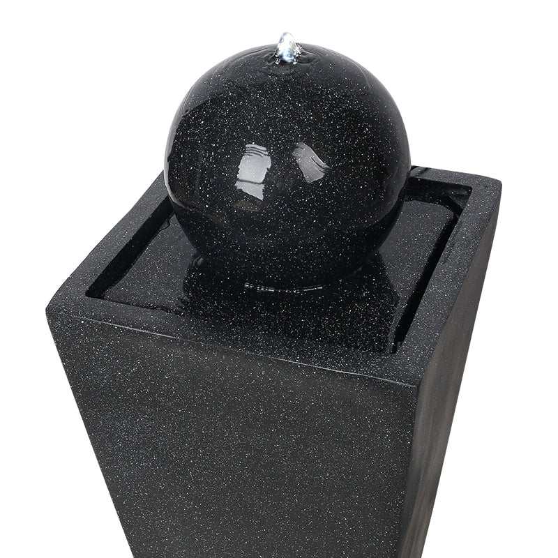 Solar Powered Water Fountain - Black