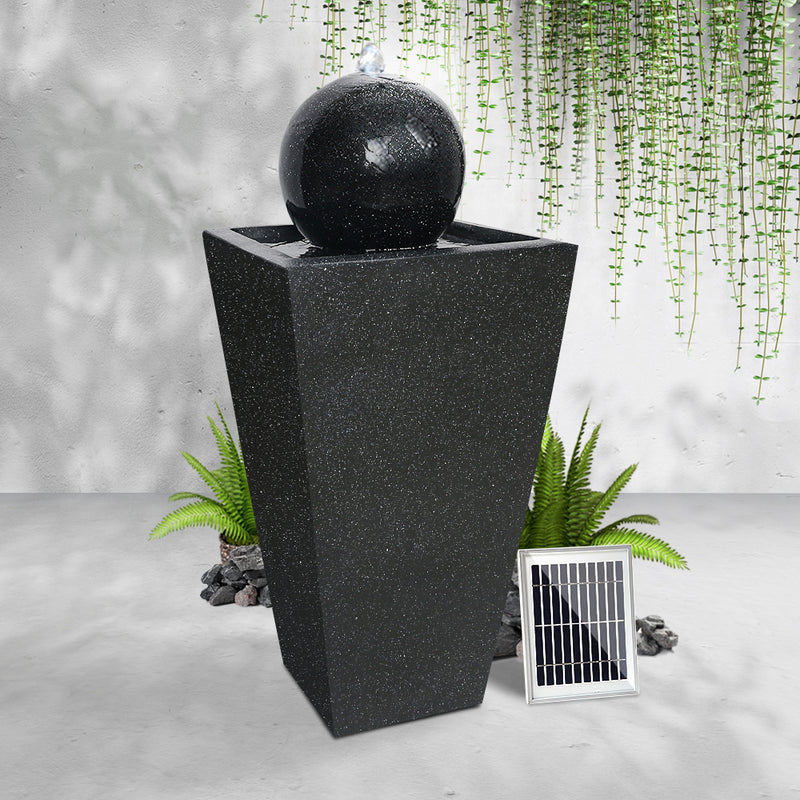 Solar Powered Water Fountain - Black