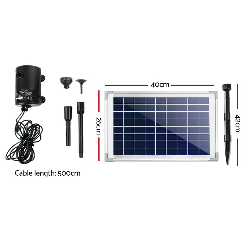 650L/H Submersible Fountain Pump with Solar Panel