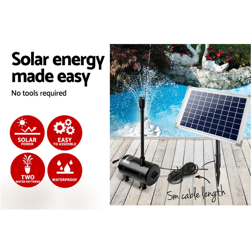 650L/H Submersible Fountain Pump with Solar Panel