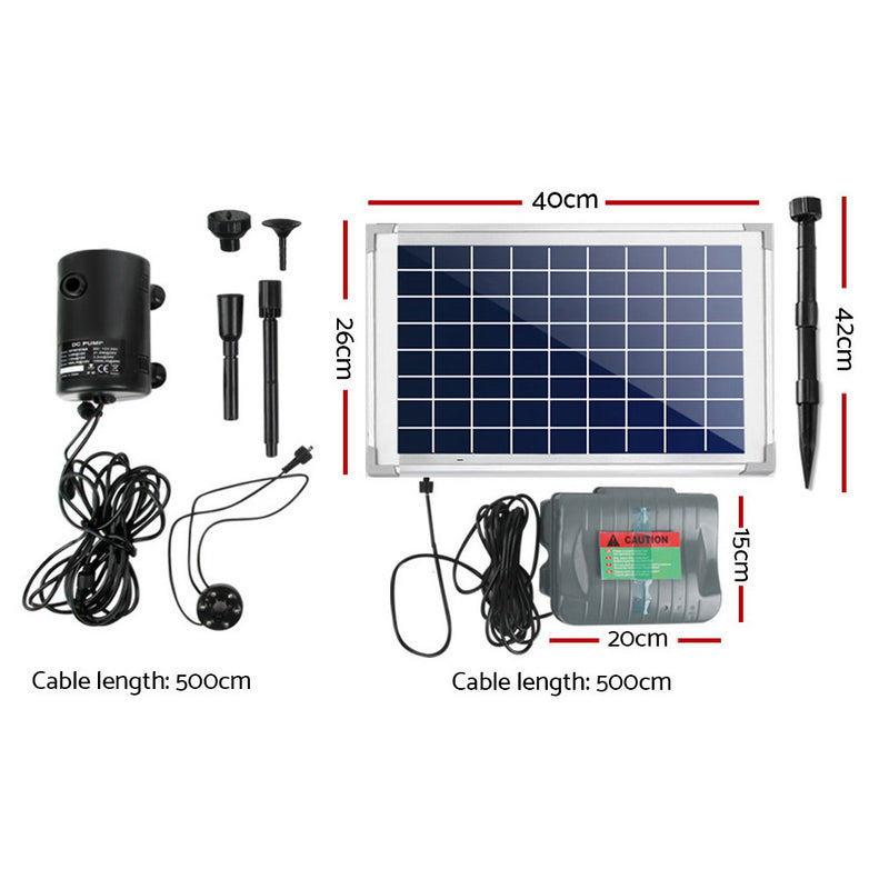 800L/H Submersible Fountain Pump with Solar Panel