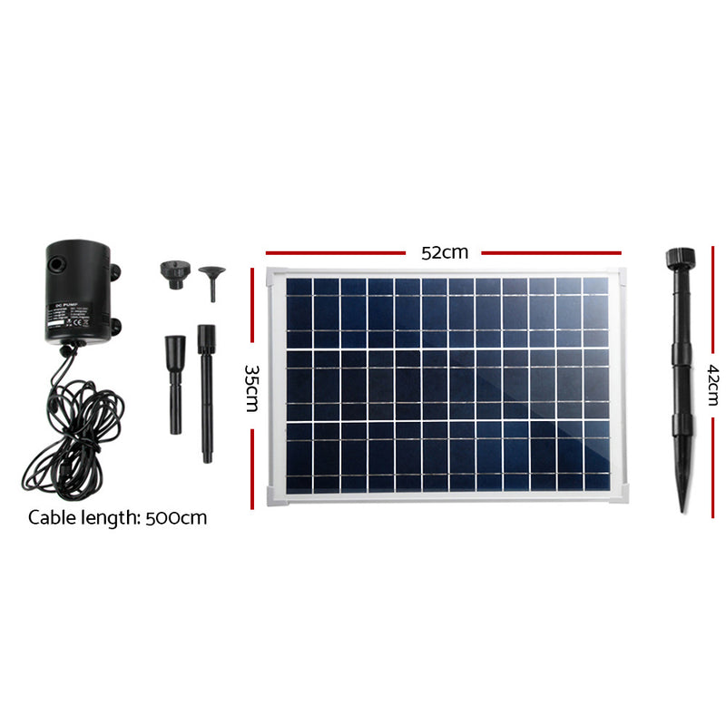 1400L/H Submersible Fountain Pump with Solar Panel