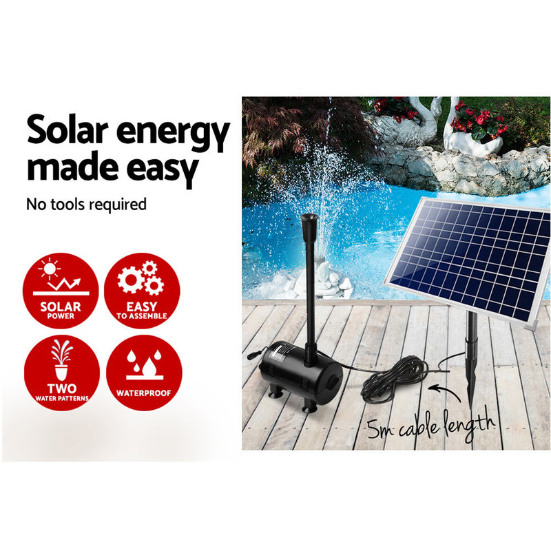 1400L/H Submersible Fountain Pump with Solar Panel