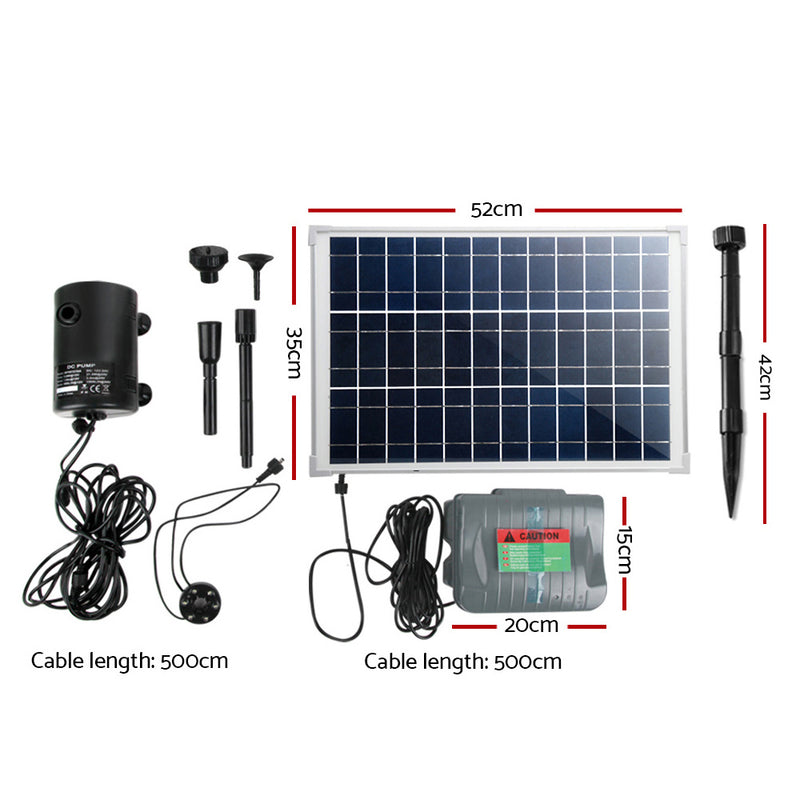 1600L/H Submersible Fountain Pump with Solar Panel