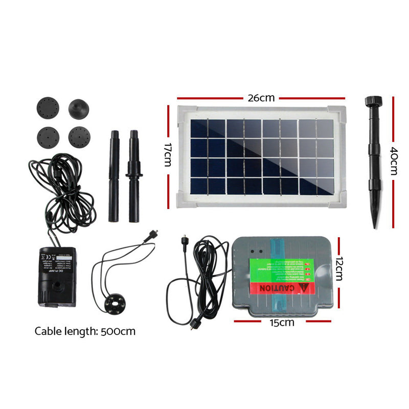 330L/H Submersible Fountain Pump with Solar Panel