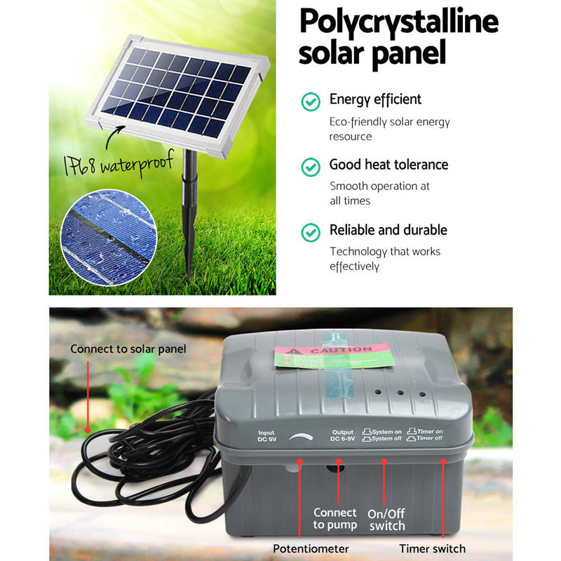 330L/H Submersible Fountain Pump with Solar Panel