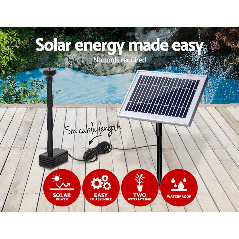 25W Solar Powered Water Pond Pump Outdoor Submersible Fountains