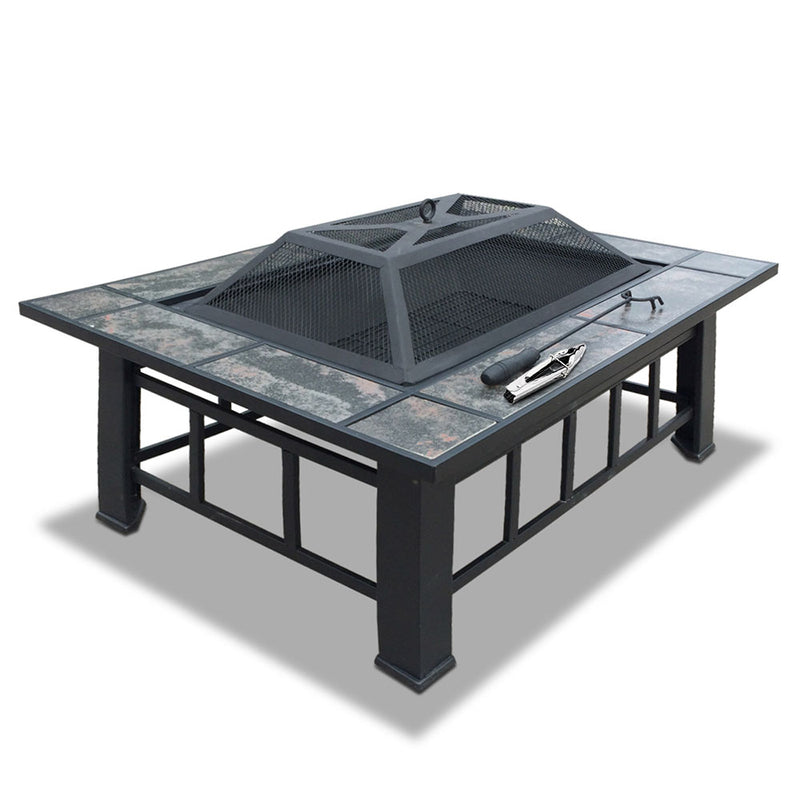 Outdoor Fire Pit BBQ Table Grill Fireplace