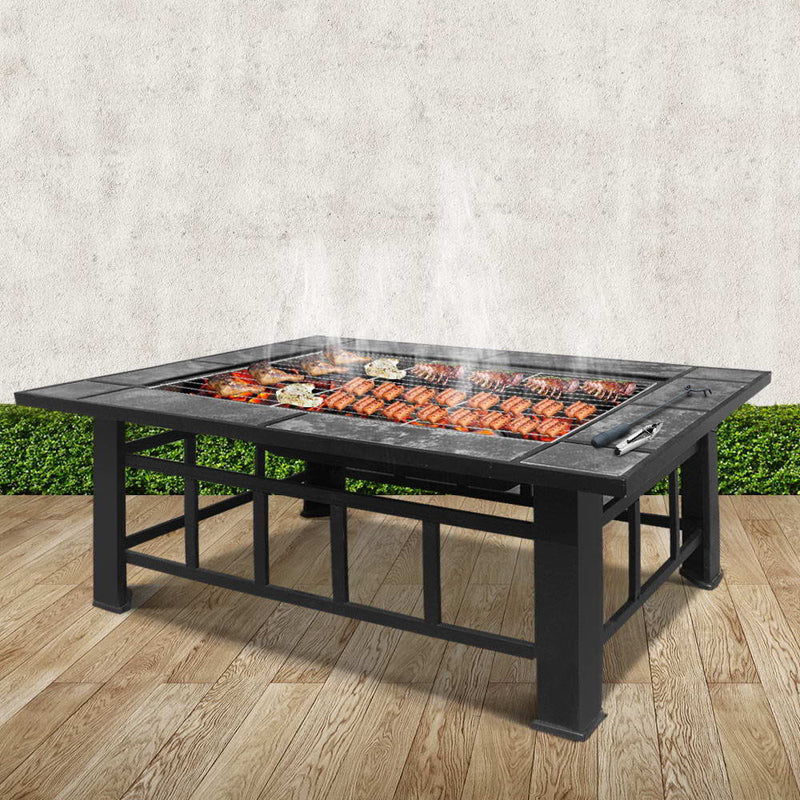 Outdoor Fire Pit BBQ Table Grill Fireplace