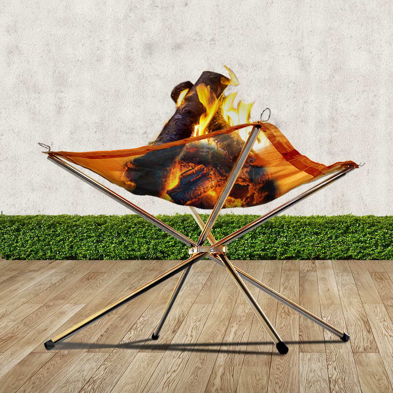 Portable Fire Pit BBQ Outdoor Camping Wood Burner Fireplace Heater Pits