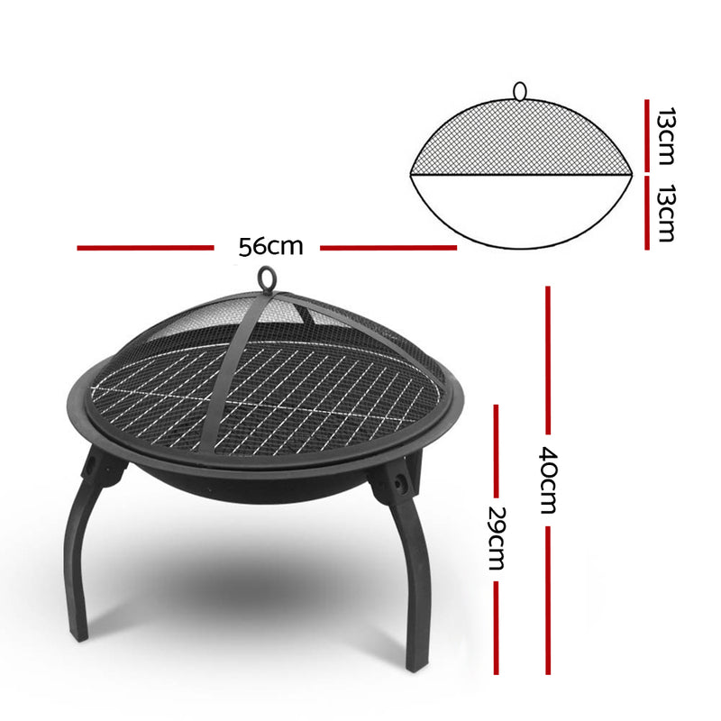 22 Inch Portable Foldable Outdoor Fire Pit Fireplace