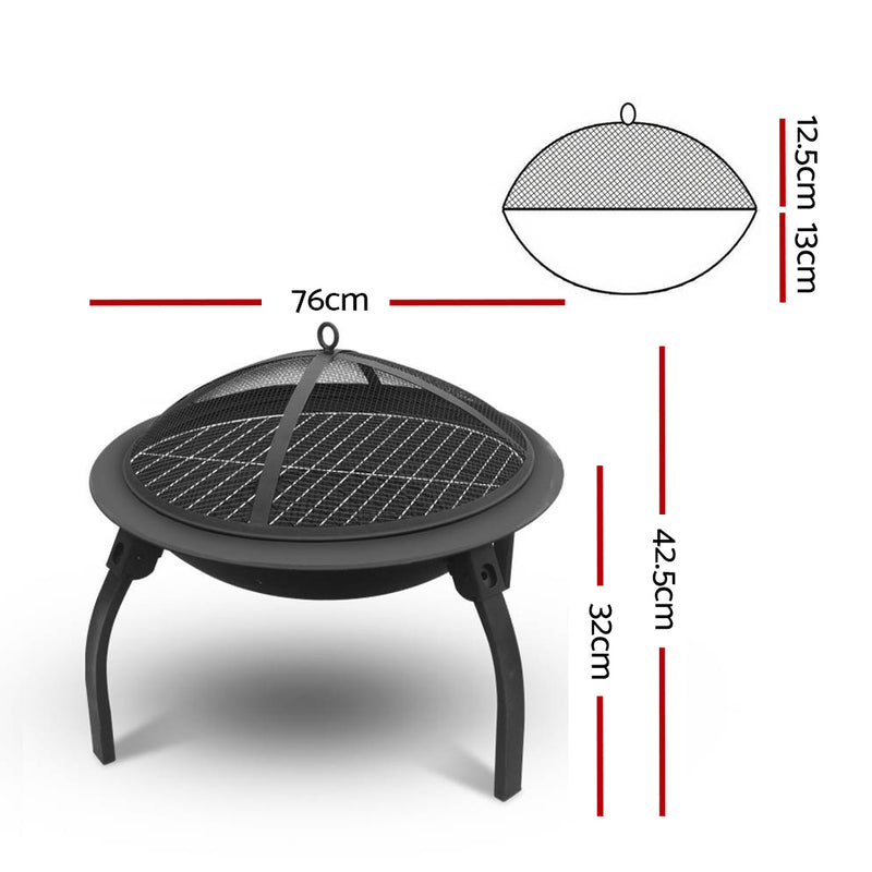 30 Inch Portable Foldable Outdoor Fire Pit Fireplace