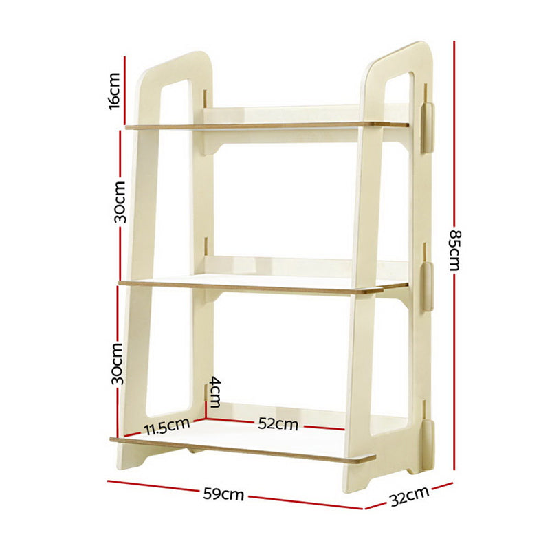 Kids Bookcase Childrens Bookshelf Storage Shelves Ladder Shelf Display WH