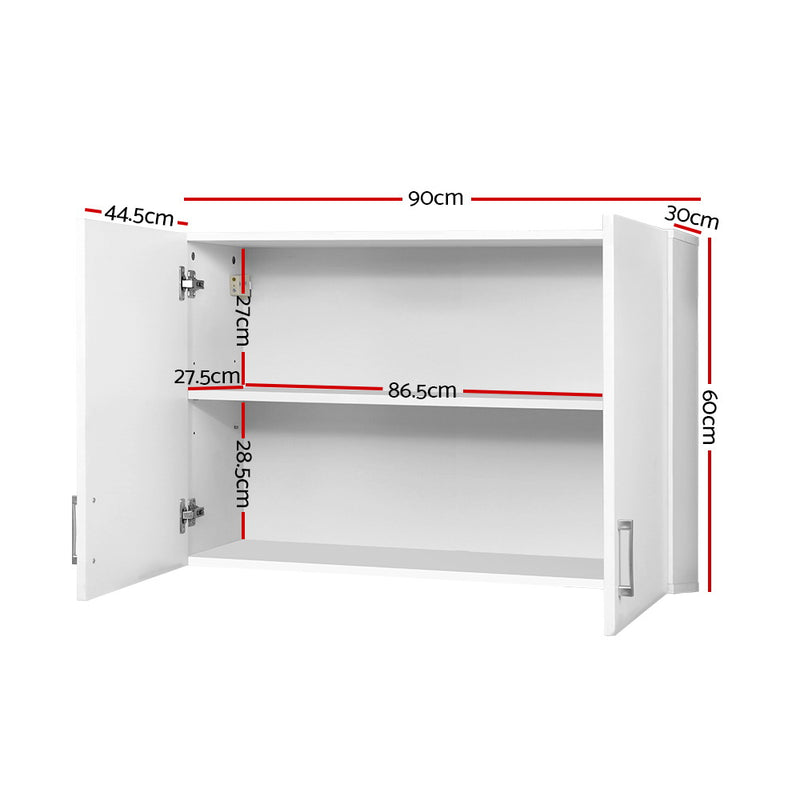 Wall Cabinet Storage Bathroom Kitchen Bedroom Cupboard Organiser White