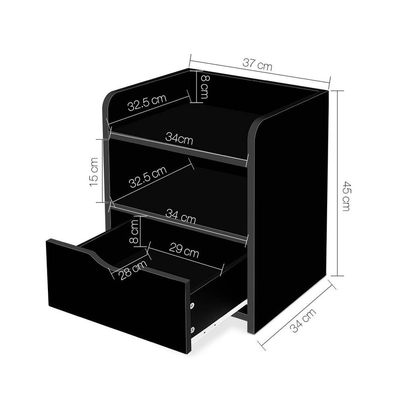 Bedside Table Drawer - Black