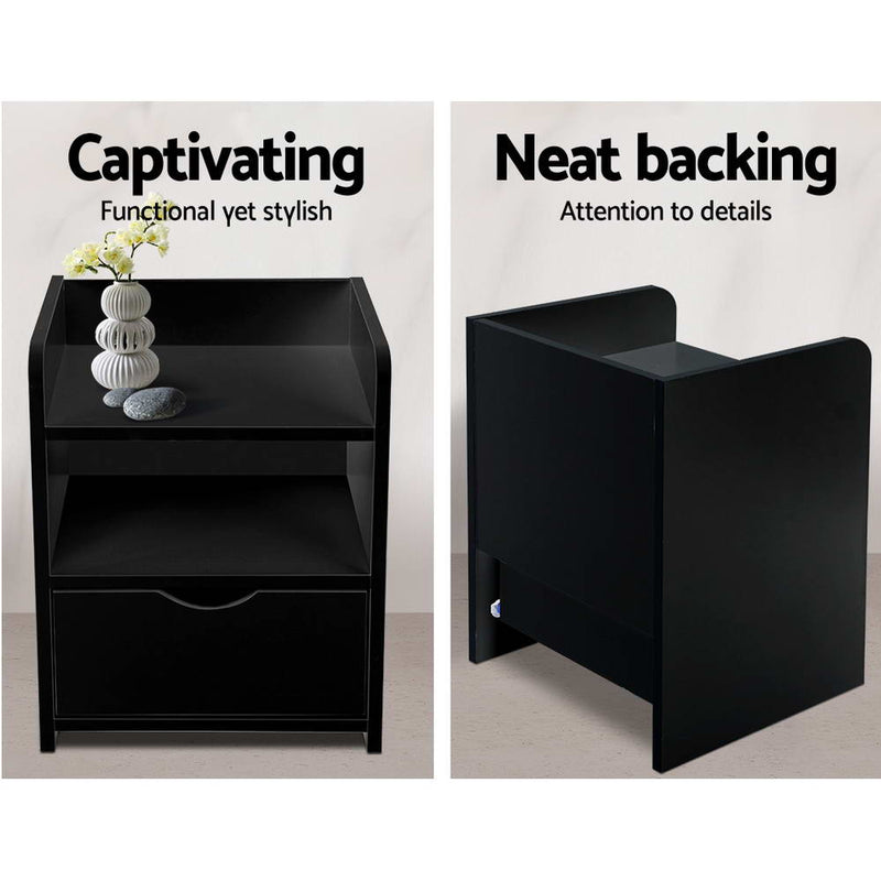 Bedside Table Drawer - Black