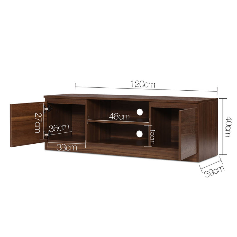 TV Cabinet Entertainment Unit Stand Side Storage Lowline Cupboard Walnut