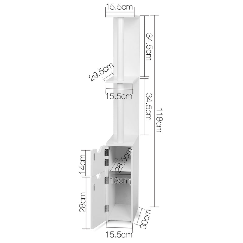 Freestanding Bathroom Storage Cabinet - White