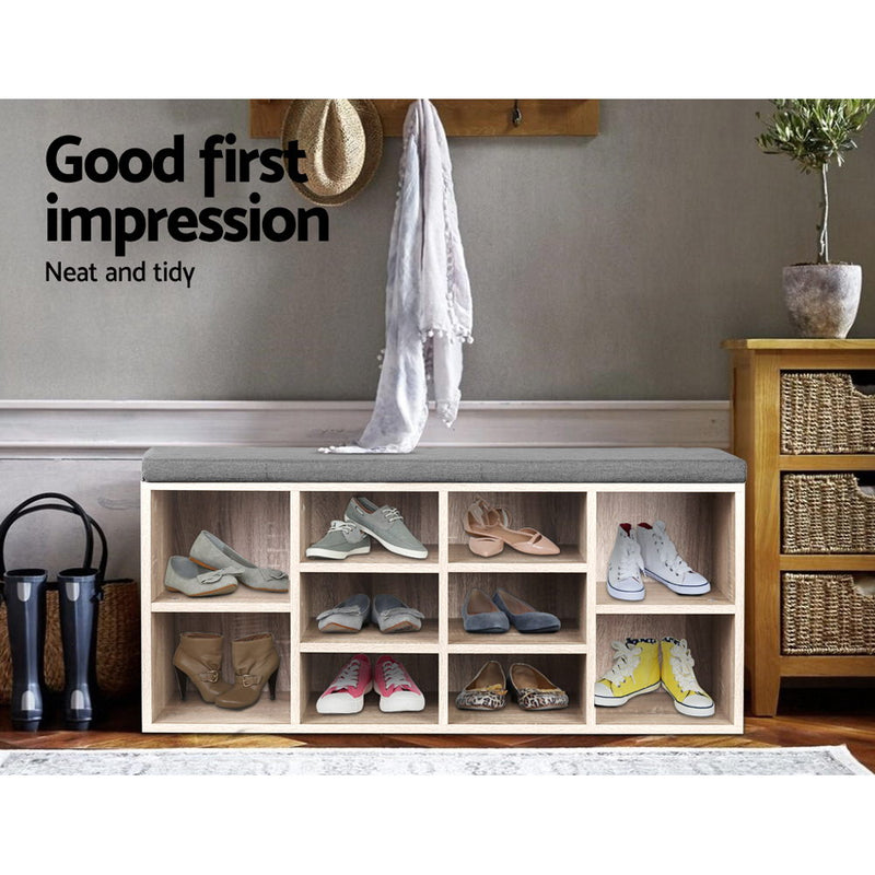 Bench Wooden Shoe Rack Storage