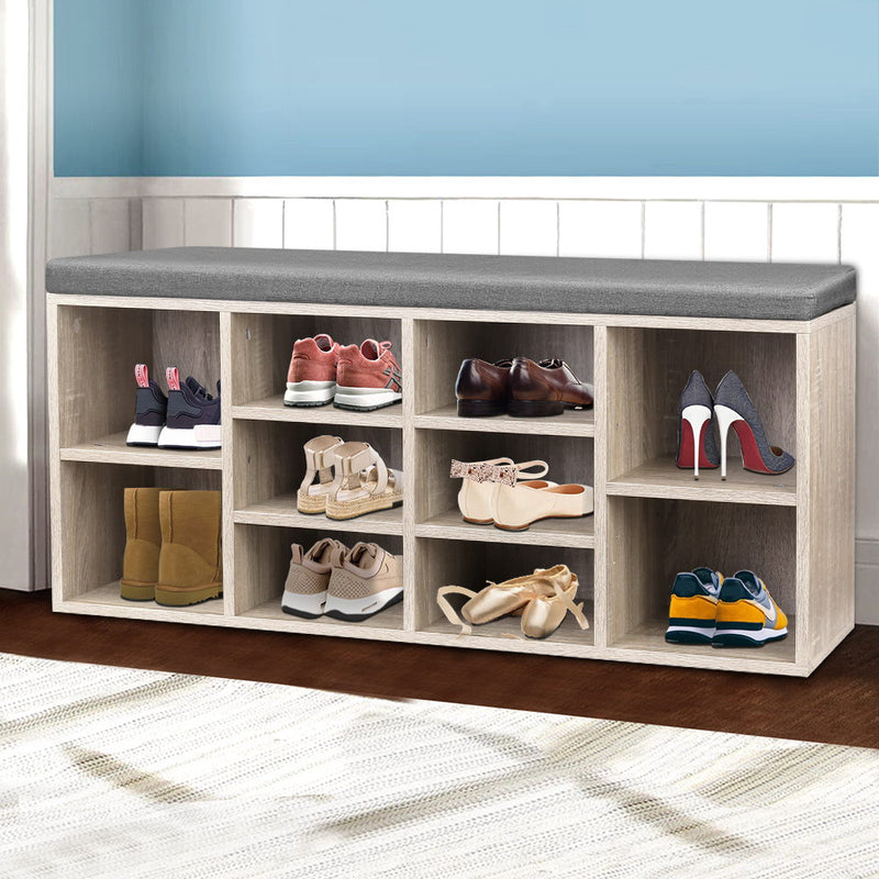 Bench Wooden Shoe Rack Storage