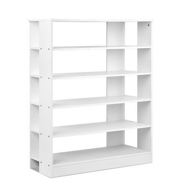 6-Tier Shoe Rack Cabinet - White