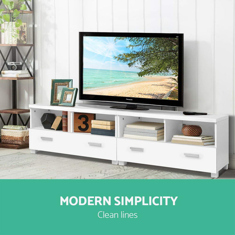 TV Stand Entertainment Unit with Drawers - White