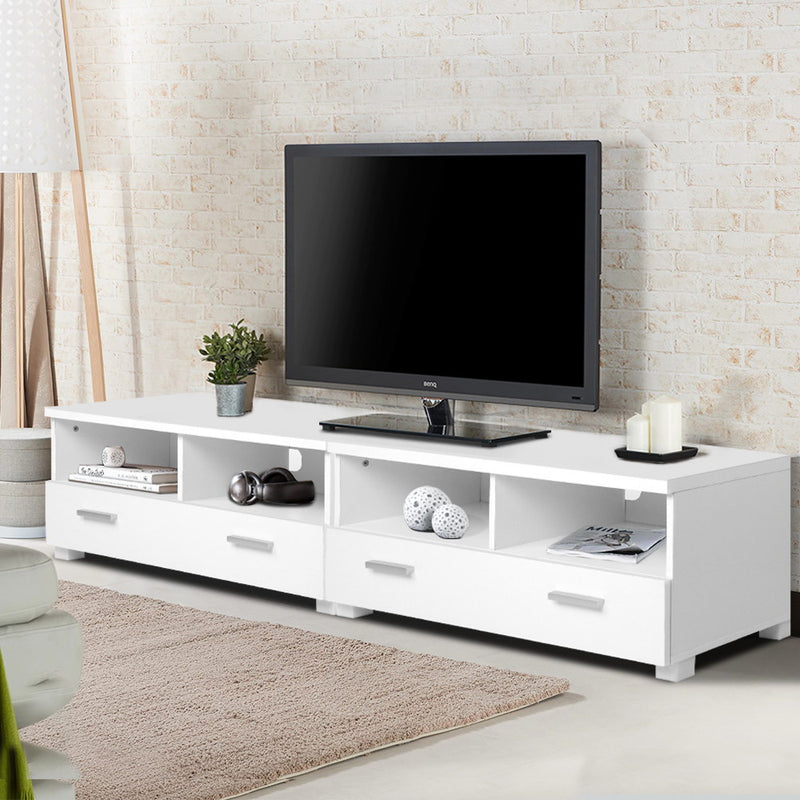 TV Stand Entertainment Unit with Drawers - White