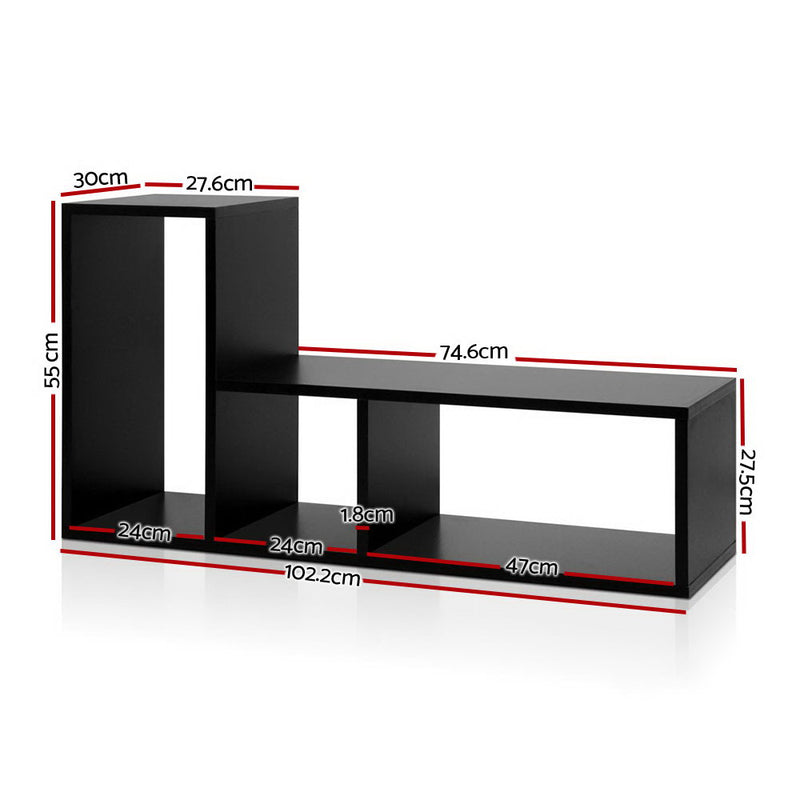 DIY L Shaped Display Shelf - Black