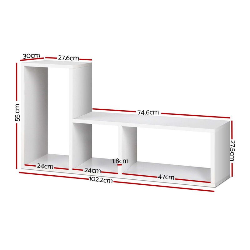 DIY L Shaped Display Shelf - White