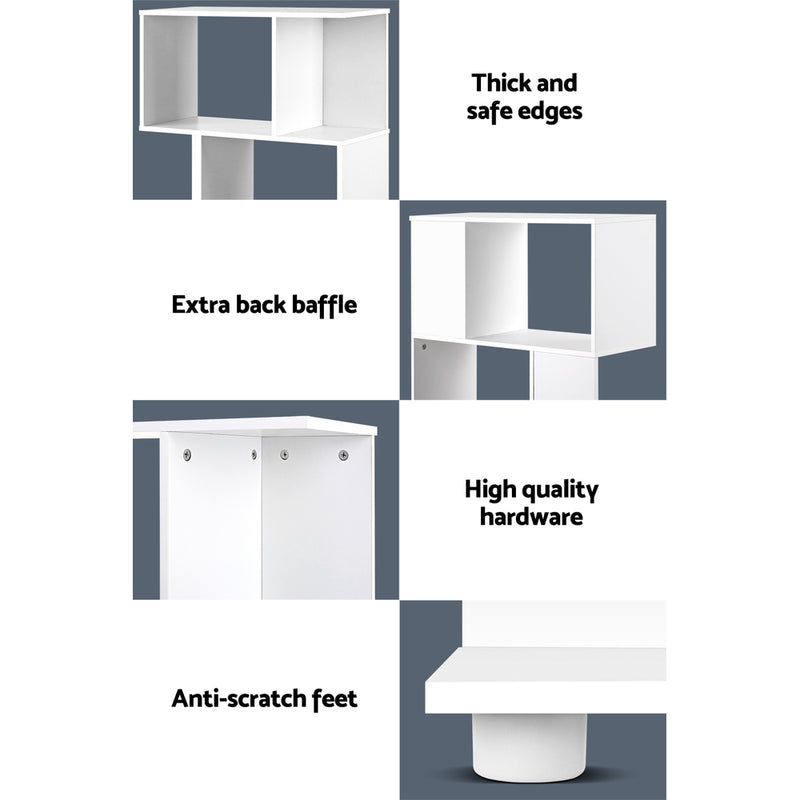 3 Tier Zig Zag Bookshelf - White