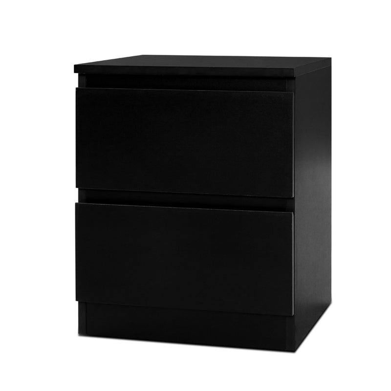 Bedside Tables Drawers Side Table Bedroom Furniture Nightstand Black Lamp