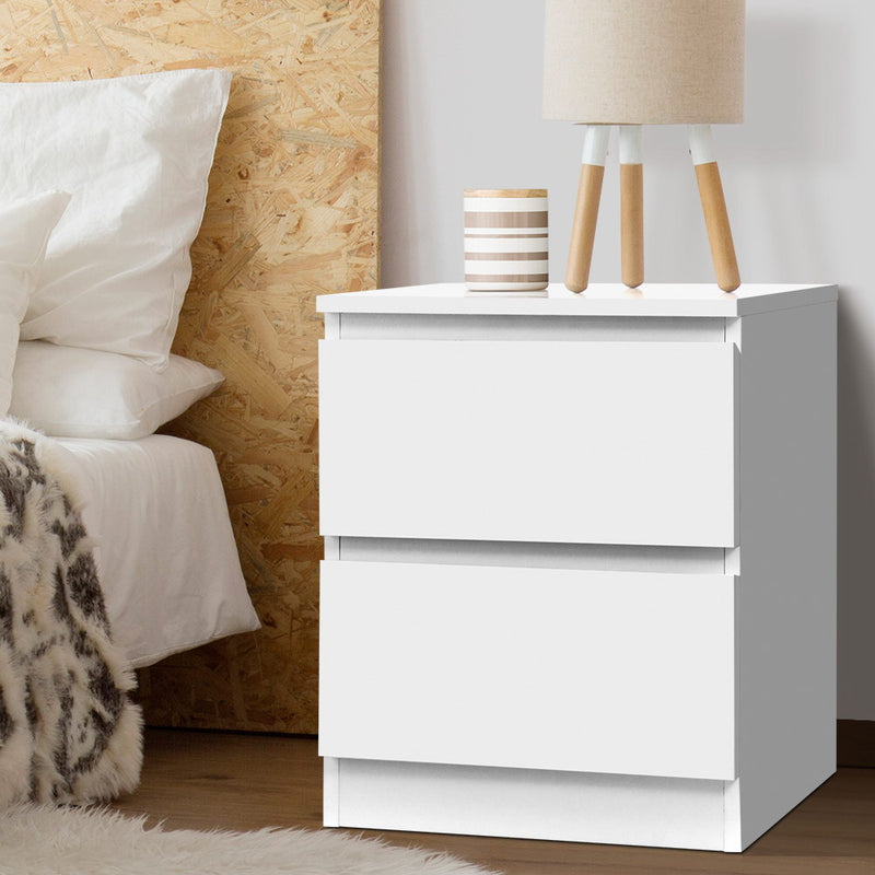 Bedside Table Cabinet Lamp Side Tables Drawers Nightstand Unit White