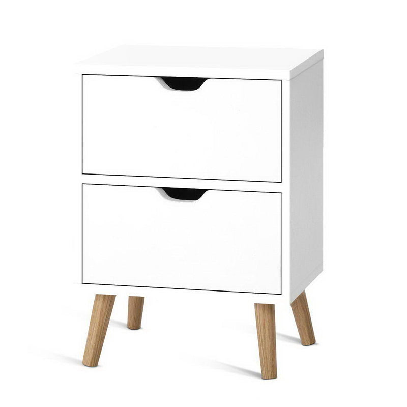 Bedside Tables Drawers Side Table Nightstand White Storage Cabinet Wood