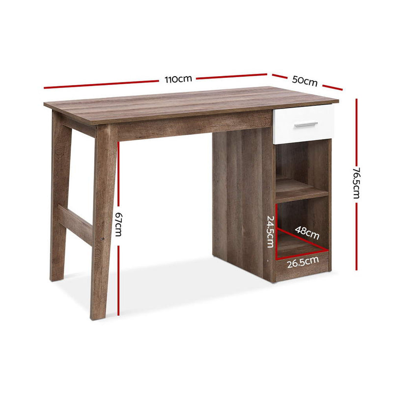 Scandinavian Office Computer Desk Student Study Table Workstation Shelf